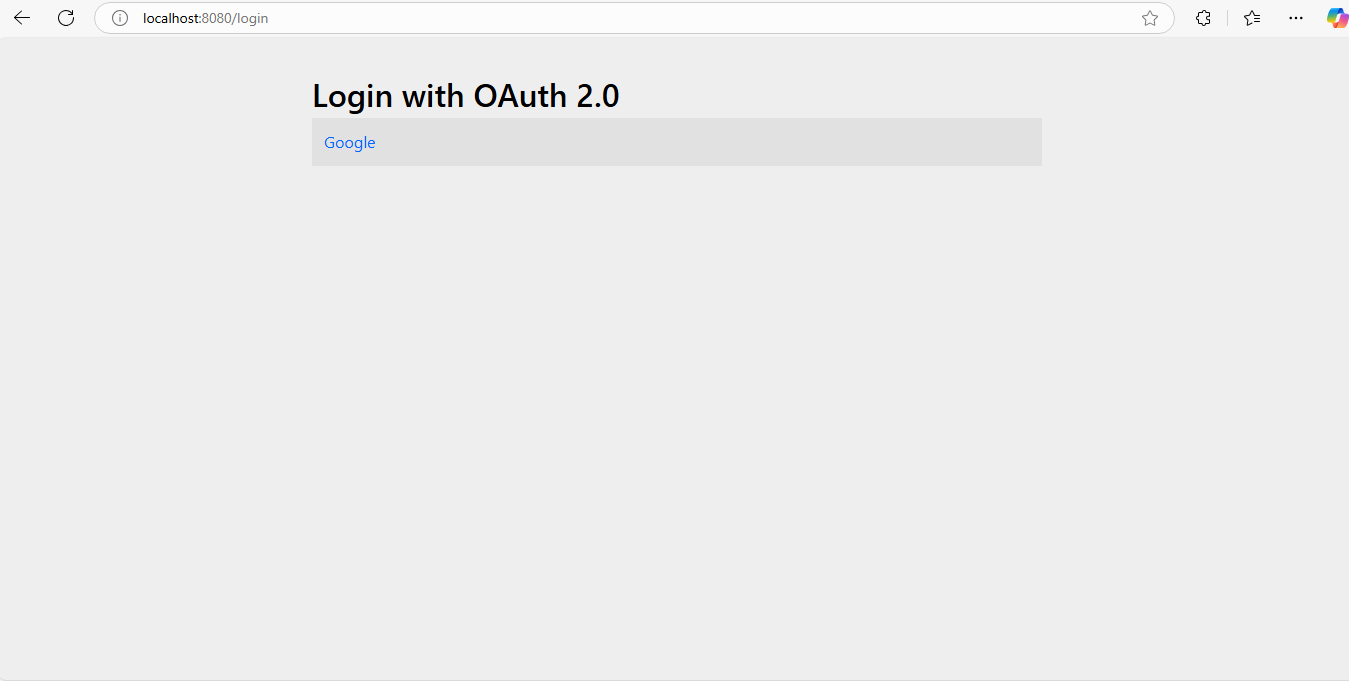 login page